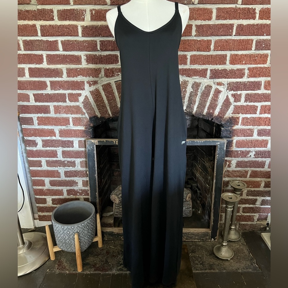 NWT fabletics black cloud jersey wide leg onesie jumpsuit